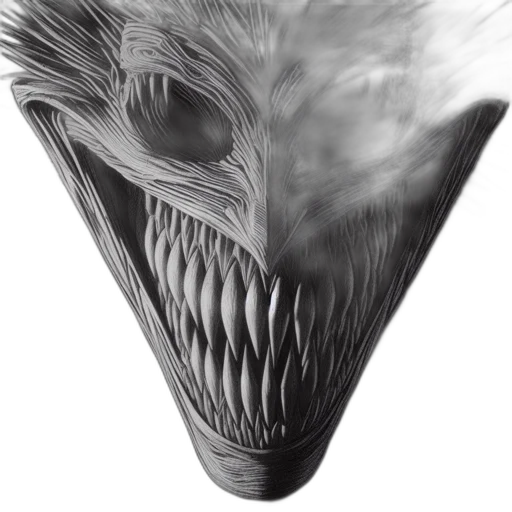 mask, hair, creature, dragon, 3d render, concept art, photorealistic, fantasy art transparent PNG cut-out