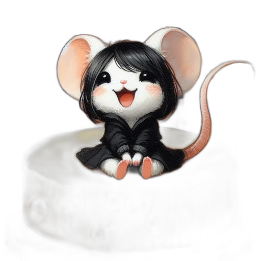 animal, concept art, 3d render, cartoon, fantasy art, mouse, character, sits transparent PNG cut-out