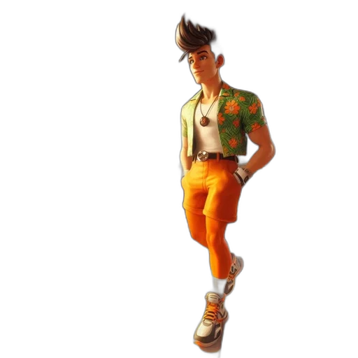 jacket, staff, animal, hair, concept art, 3d render, cartoon, photorealistic transparent PNG cut-out