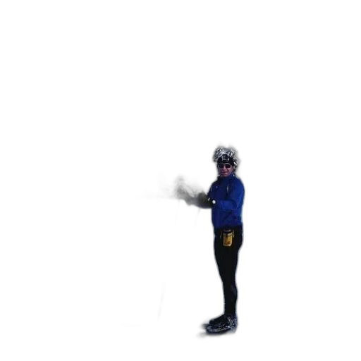 robot, mask, staff, jacket, concept art, 3d render, pixel art, comic book art transparent PNG cut-out