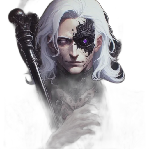 mask, face, weapon, sword, fantasy art, concept art, comic book art, pixel art transparent PNG cut-out