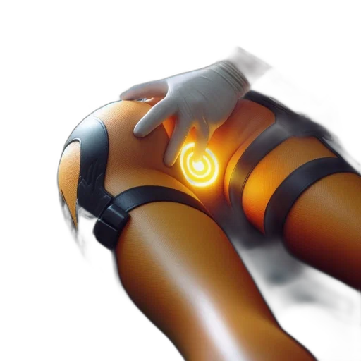 weapon, robot, sword, staff, 3d render, concept art, cyberpunk, golden transparent PNG cut-out