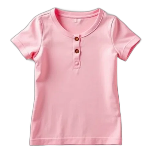 dress, plain, pink, t-shirt, round, button, neckline transparent PNG cut-out