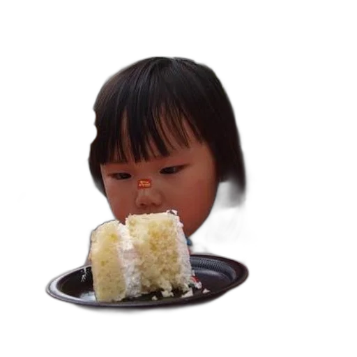 food, face, hair, creature, 3d render, photorealistic, young, child transparent PNG cut-out