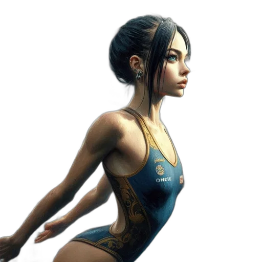 dress, concept art, fantasy art, photorealistic, 3d render, blue, golden, female transparent PNG cut-out