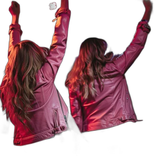 jacket, red, two, women, wear, pink, leather, jackets transparent PNG cut-out
