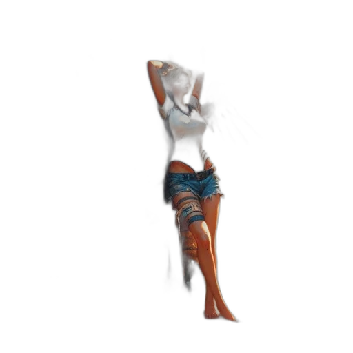3d render, concept art, pixel art, fantasy art, woman, wing-like, structures, her transparent PNG cut-out