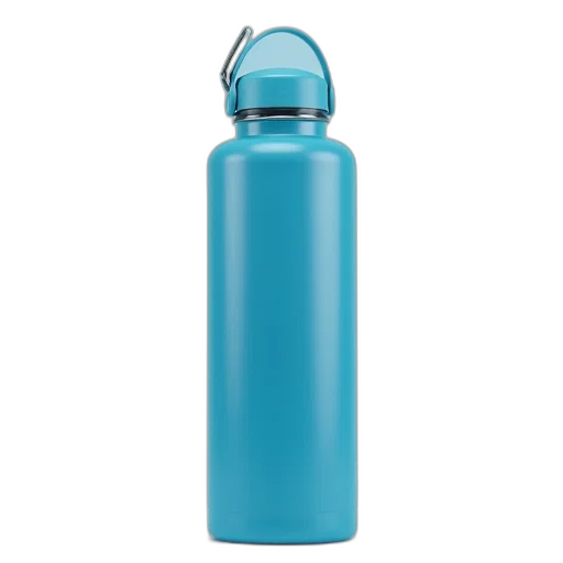 bottle, blue, thermo, water, loop, top, lid, body transparent PNG cut-out