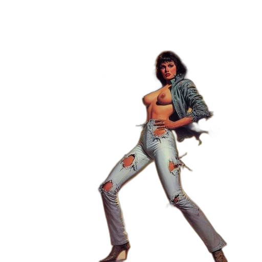 jacket, robot, sword, weapon, concept art, cyberpunk, pixel art, fantasy art transparent PNG cut-out