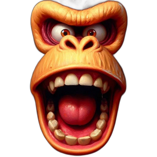 face, mask, animal, creature, 3d render, photorealistic, concept art, cartoon transparent PNG cut-out