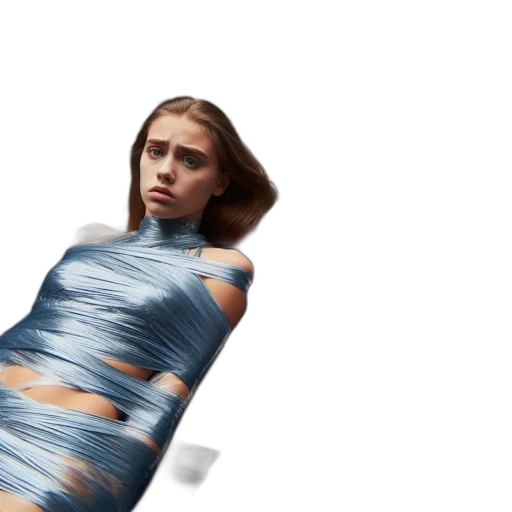 dress, hair, jewelry, creature, photorealistic, 3d render, concept art, vaporwave transparent PNG cut-out