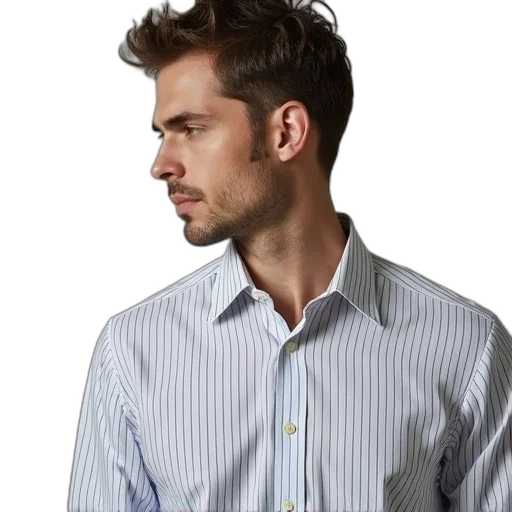 staff, jacket, photorealistic, 3d render, men, lacie, striped, shirt transparent PNG cut-out