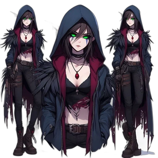 jacket, concept art, fantasy art, cyberpunk, anime, dark, red, monochrome transparent PNG cut-out