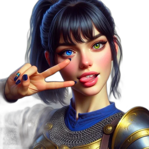 face, robot, fantasy art, photorealistic, concept art, anime, blue, female transparent PNG cut-out