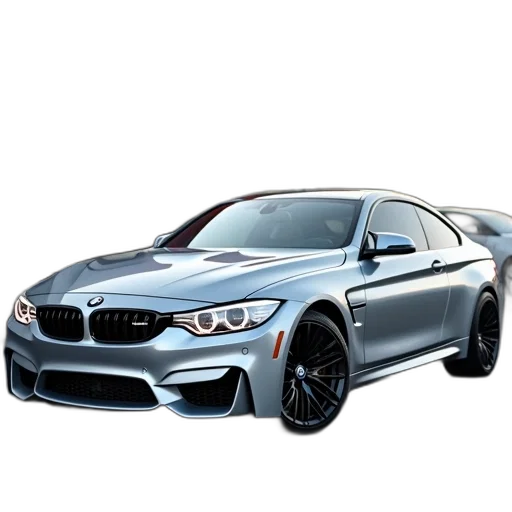 car, photorealistic, 3d render, concept art, silver, bmw, parked, outside transparent PNG cut-out
