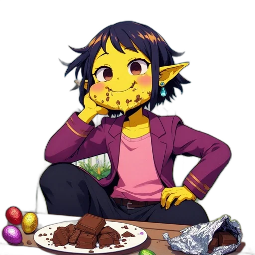food, creature, pixel art, cartoon, concept art, anime, animated, character transparent PNG cut-out