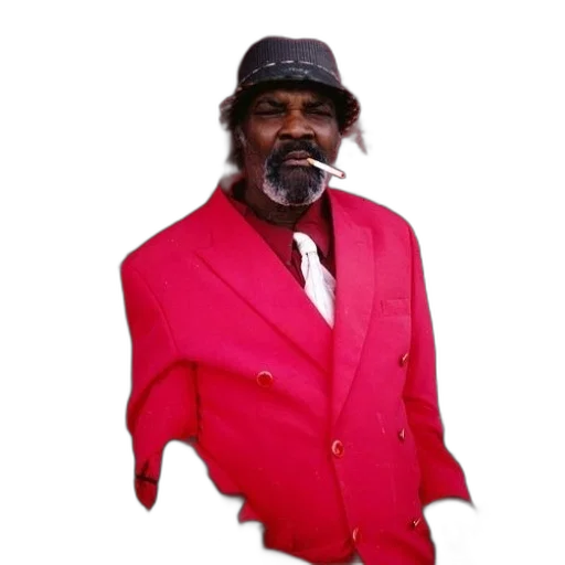 jacket, hat, face, staff transparent PNG cut-out