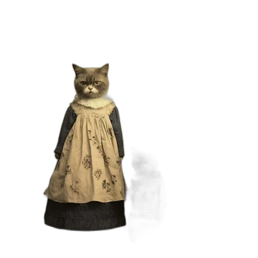 dress, staff, animal, jacket, 3d render, photorealistic, concept art, two transparent PNG cut-out