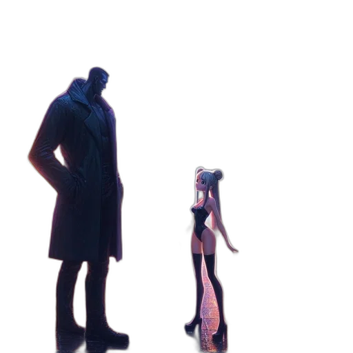 dress, creature, robot, animal, concept art, 3d render, anime, cyberpunk transparent PNG cut-out
