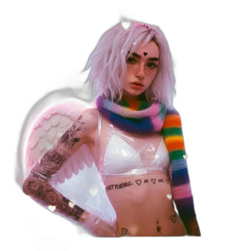 jewelry, jacket, robot, weapon, vaporwave, cyberpunk, fantasy art, concept art transparent PNG cut-out