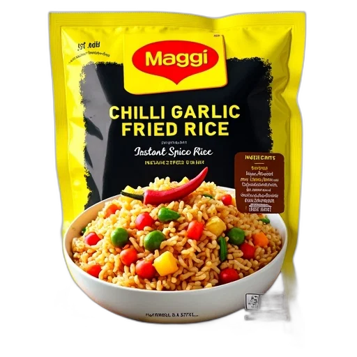 food, yellow, black, package, maggi, chilli, garlic, fried transparent PNG cut-out
