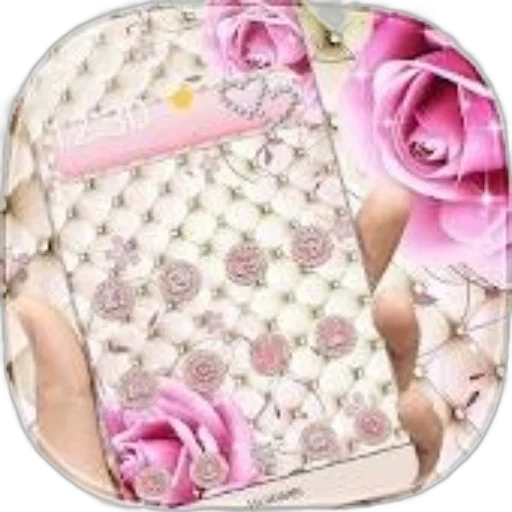 pastel, phone, case, pink, white, floral, design, featuring transparent PNG cut-out