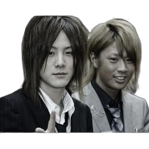 staff, hair, photorealistic, anime, two, young, men, suits transparent PNG cut-out