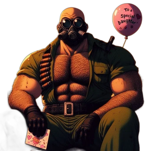 mask, comic book art, concept art, cyberpunk, fantasy art, muscular, man, green transparent PNG cut-out
