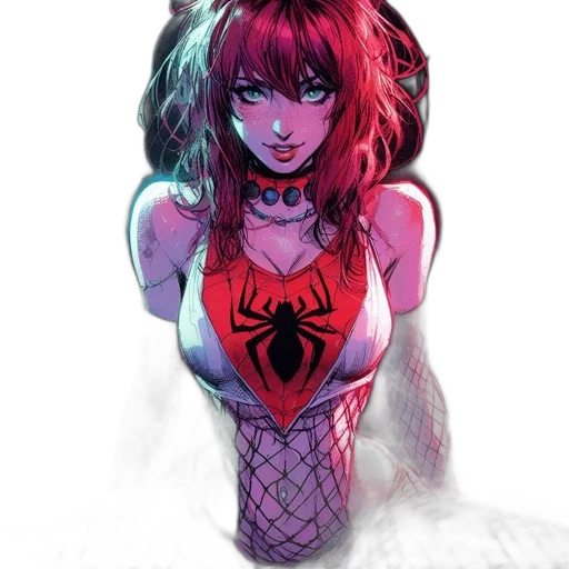 mask, creature, comic book art, concept art, watercolor, fantasy art, neon lights, red transparent PNG cut-out