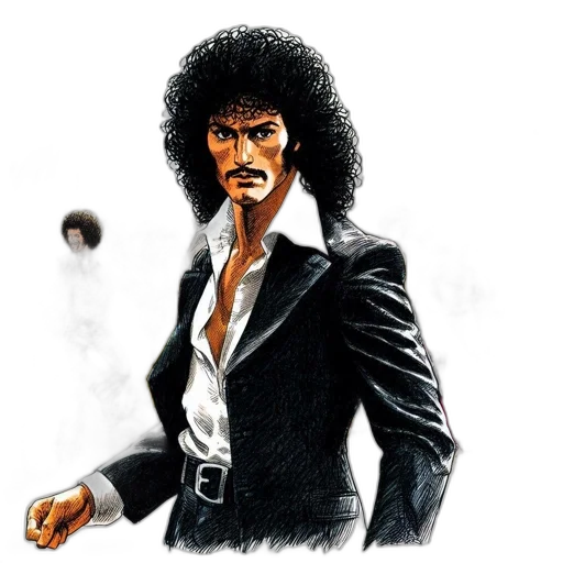 staff, face, jacket, comic book art, concept art, cartoon, photorealistic, disco transparent PNG cut-out