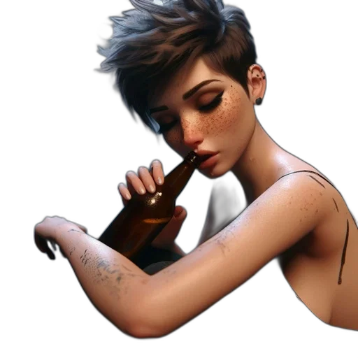 weapon, concept art, fantasy art, photorealistic, cartoon, 3d-rendered, woman, sporting transparent PNG cut-out