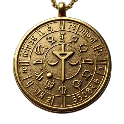 jewelry, staff, close-up, image, circular, gold-colored, pendant, detailed transparent PNG cut-out