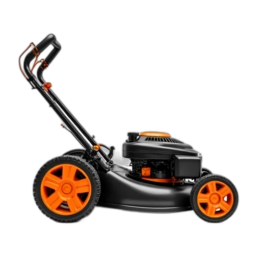 robot, weapon, lawn, mower, black, orange, color, scheme transparent PNG cut-out