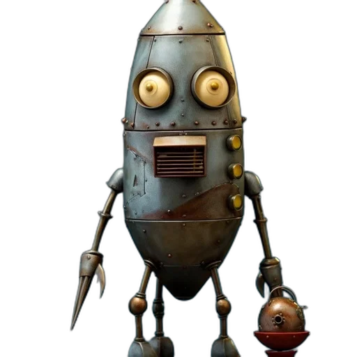 robot, staff, weapon, creature, concept art, 3d render, fantasy art, comic book art transparent PNG cut-out