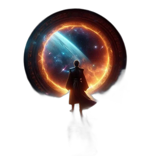 staff, concept art, fantasy art, comic book art, 3d render, outer space, person, stands transparent PNG cut-out
