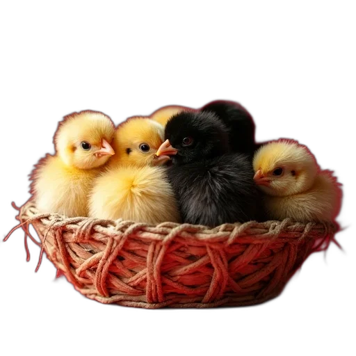 food, animal, crown, hat, photorealistic, 3d render, basket, filled transparent PNG cut-out