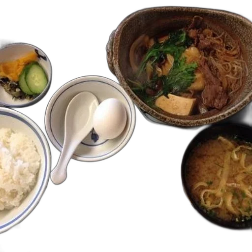 food, japanese, meal, featuring, bowl, noodles, beef, vegetables transparent PNG cut-out