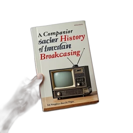 book, titled, companion, history, american, broadcasting, displayed, hand transparent PNG cut-out