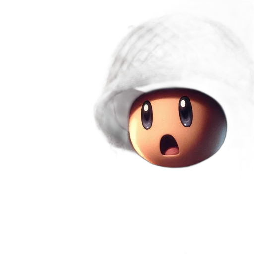 hat, face, mask, creature, 3d render, concept art, pixel art, intense transparent PNG cut-out