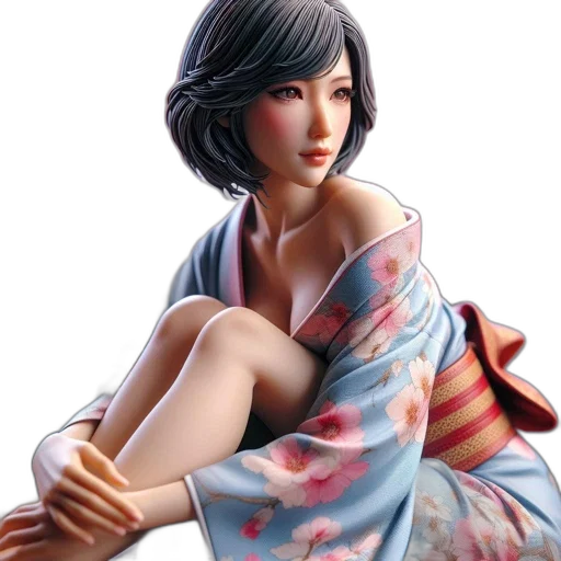 dress, photorealistic, fantasy art, concept art, 3d render, woman, blue, kimro transparent PNG cut-out