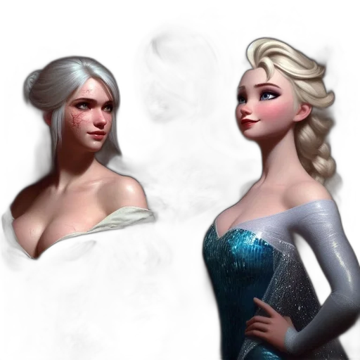 dress, concept art, fantasy art, 3d render, photorealistic, snow, blue, dark transparent PNG cut-out