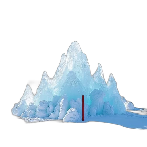 crown, hat, bottle, 3d render, concept art, snow, blue, large transparent PNG cut-out