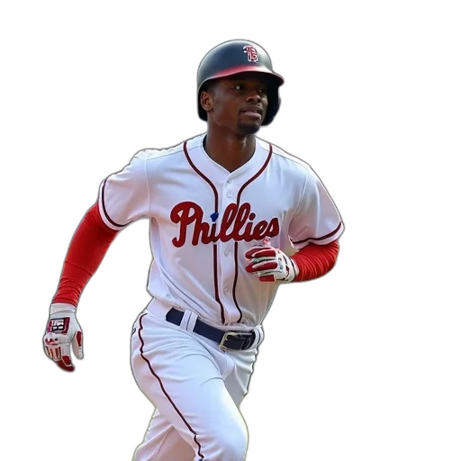 baseball, player, running, field, wearing, white, jersey, number transparent PNG cut-out