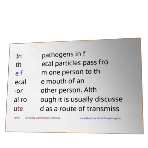 text-based, image, explaining, fecal-oral, route, transmission, where, pathogens transparent PNG cut-out