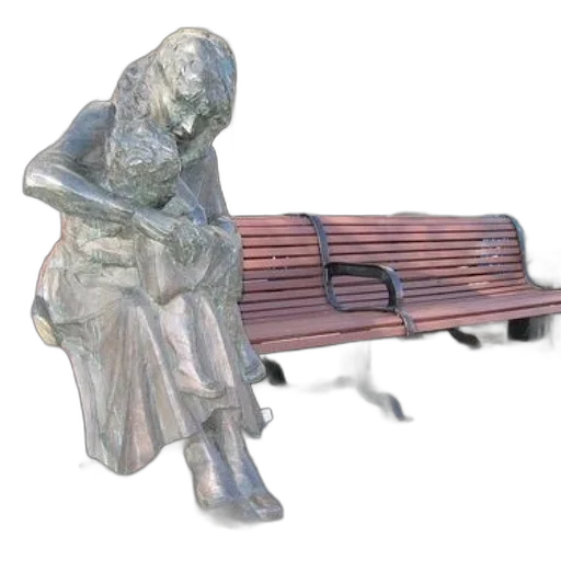 furniture, 3d render, photorealistic, concept art, city street, rain, bronze, statue transparent PNG cut-out