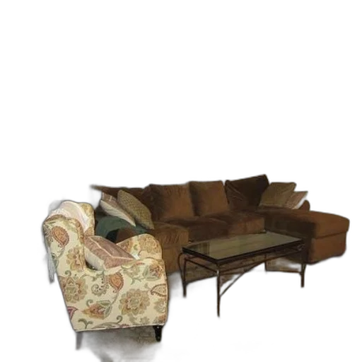furniture, 3d render, photorealistic, earth tones, cozy, living, room, brown transparent PNG cut-out