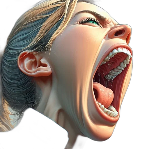 face, mask, creature, hair, photorealistic, 3d render, concept art, comic book art transparent PNG cut-out