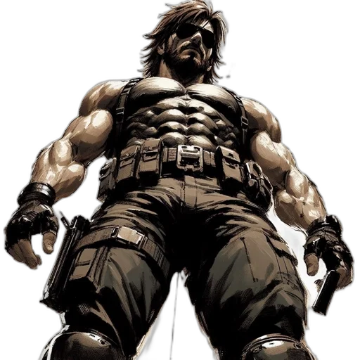 comic book art, concept art, muscular, male, figure, possibly, character, video transparent PNG cut-out