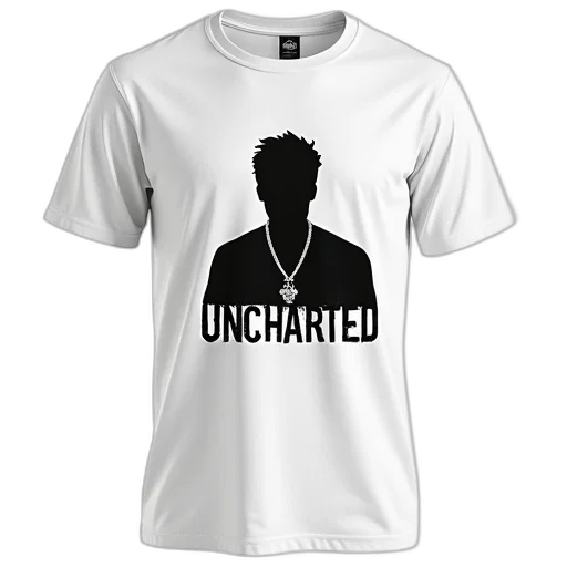 white, t-shirt, black, graphic, design, featuring, silhouette, man transparent PNG cut-out