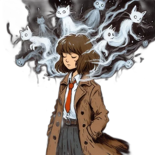 jacket, hair, mask, creature, concept art, comic book art, anime, fantasy art transparent PNG cut-out